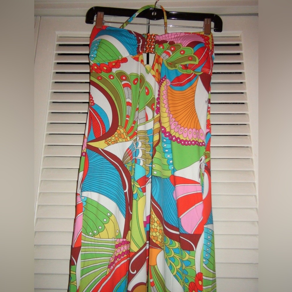 Trina Turk Santa Cruz Halter  Maxi Cover Up Dress - Picture 9 of 10